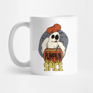 Cartoony Ghost Cooking Pumpkin Spice Mug